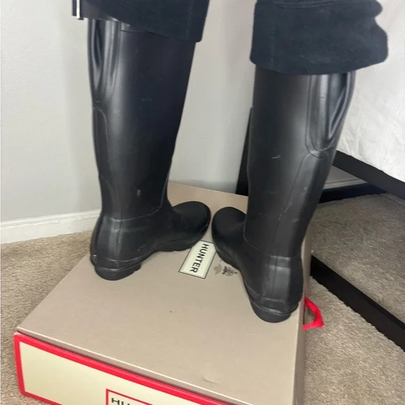 Hunter Black Knee-High Rain Boots - Picture 4 of 5